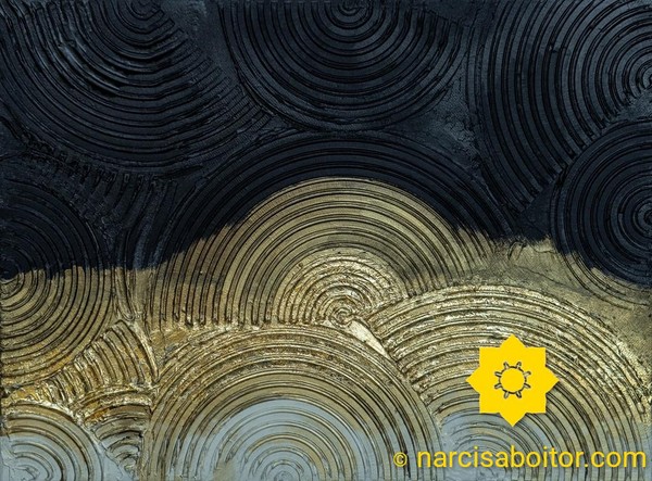 Abstract Landscape, Black and gold